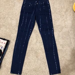 NEVER WORN Paige Jeans, blue speckled
